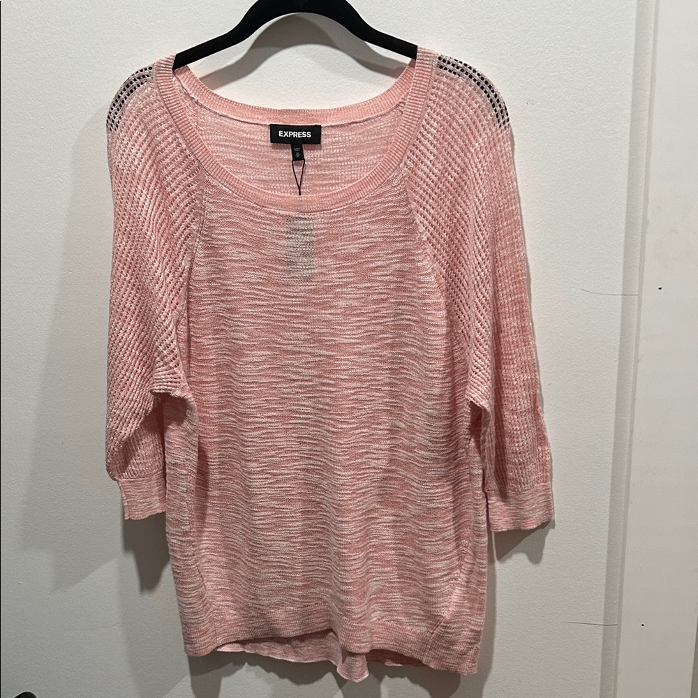 Express Light Pink Knit Top